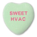 sweet hvac written on a green candy heart